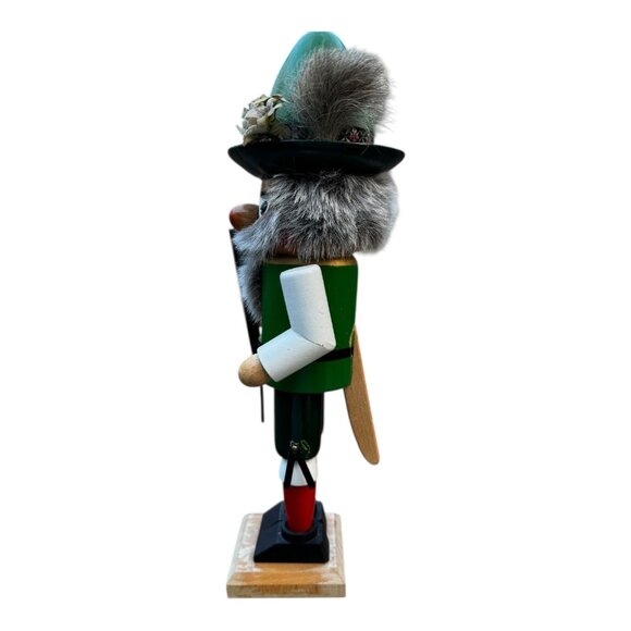 Vtg Steinbach Wooden Bavarian Huntsman Nutcracker W/Green Hat & Gray Beard 15" - Picture 9 of 15